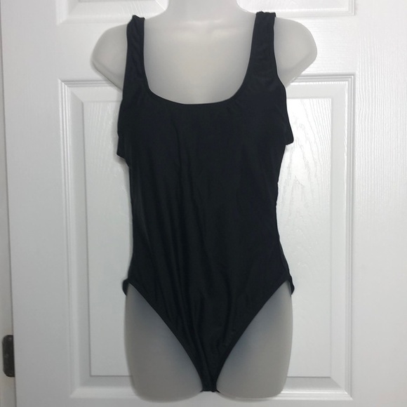 Zeraca Open Back One Piece Black Swimsuit L 8129601 New With Tags - Picture 1 of 7